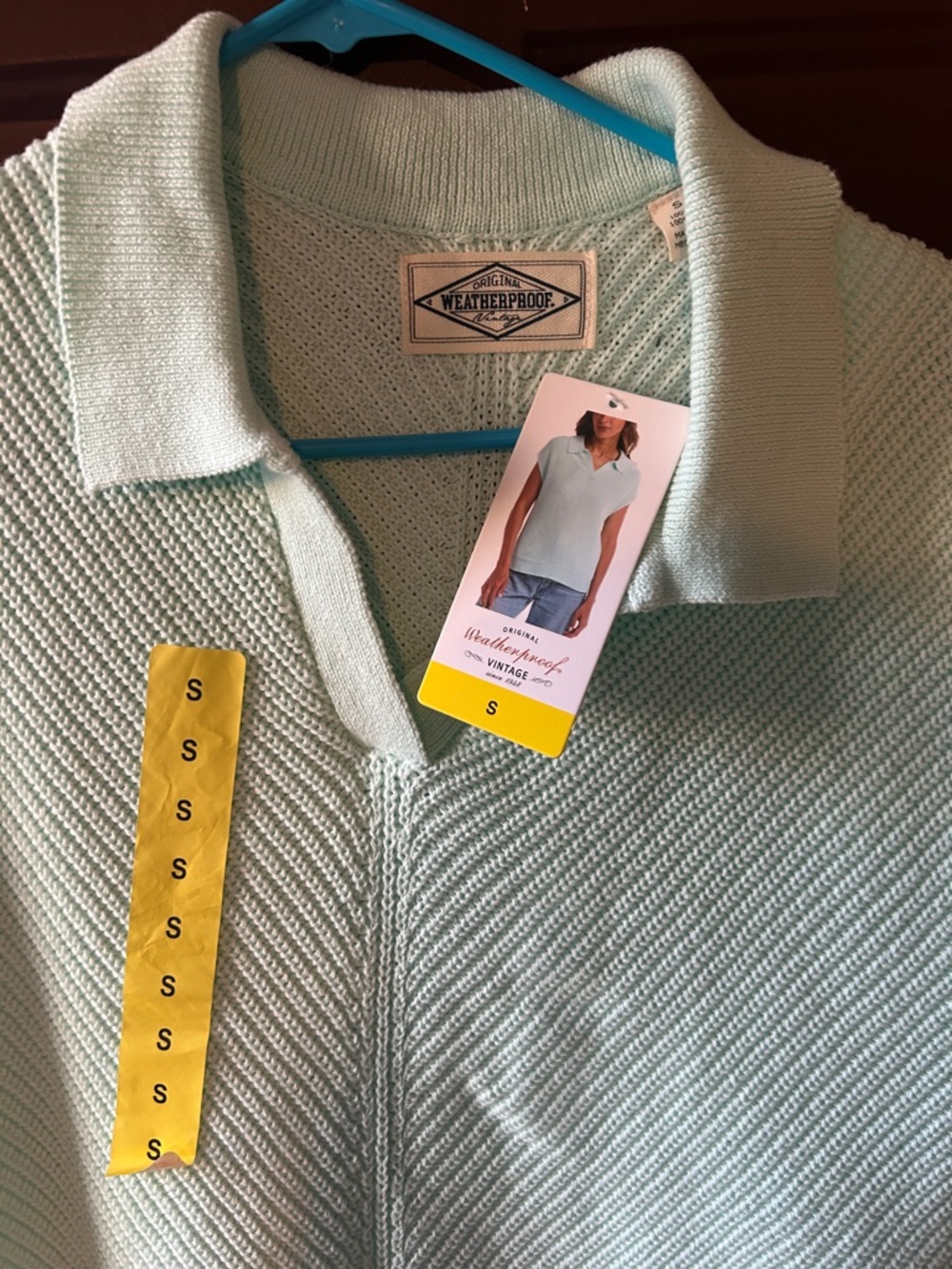 Weatherproof Mint Green Polo Knit Vest- beautiful color for spring - Picture 4 of 6